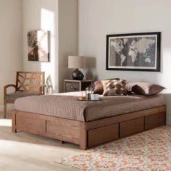 Wren 3 Drawer Storage Bed Frame Walnut - Baxton Studio 21 Wren 3 Drawer Storage Bed Frame Walnut - Baxton Studio -Urban Dwell Gear Outlet Store GUEST 0000c36a 2aa1 40f5 9038 dd12a8c18446