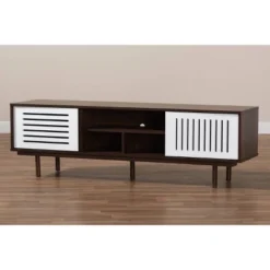 Meike Two-Tone Wood TV Stand For TVs Up To 70" Walnut/White - Baxton Studio -Urban Dwell Gear Outlet Store GUEST 0122ae26 b438 4900 ac62 16b91e7323e1