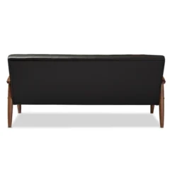 Sorrento Mid-Century Retro Modern Faux Leather Upholstered Wooden 3 Seater Sofa - Baxton Studio -Urban Dwell Gear Outlet Store GUEST 012c5b24 fab0 4cc8 83f8 4c17f536eb81