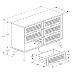 Barrett Wood And Synthetic Rattan 6 Drawer Dresser Walnut Brown - Baxton Studio -Urban Dwell Gear Outlet Store GUEST 0192a8e6 94b8 409f 973a 8598b6f5090e