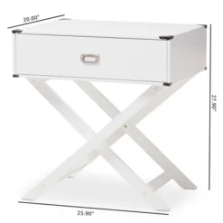 Curtice 1 Drawer Wooden Nightstand White - Baxton Studio -Urban Dwell Gear Outlet Store GUEST 01e5f790 da4d 4799 b980 186f15ffff42