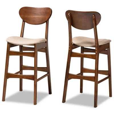 2pc Katya Wood Barstool Set - Baxton Studio 9 2pc Katya Wood Barstool Set - Baxton Studio - Image 9