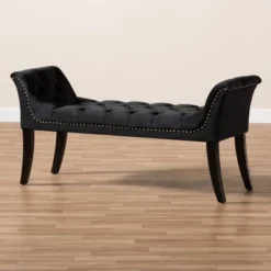 Chandelle Luxe And Contemporary Velvet Upholstered Bench Black - Baxton Studio -Urban Dwell Gear Outlet Store GUEST 02c31847 e8c0 44f2 8371 f828713f6ee8