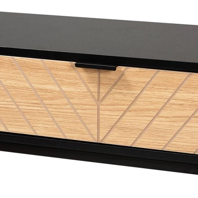 Jacinth Two-Tone Wood And Metal 2 Drawer Console Table Black/Natural Brown - Baxton Studio 5 Jacinth Two-Tone Wood And Metal 2 Drawer Console Table Black/Natural Brown - Baxton Studio - Image 5