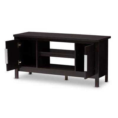 Marley Modern And Contemporary Finished TV Stand For TVs Up To 47" Dark Brown - Baxton Studio 1 Marley Modern And Contemporary Finished TV Stand For TVs Up To 47" Dark Brown - Baxton Studio