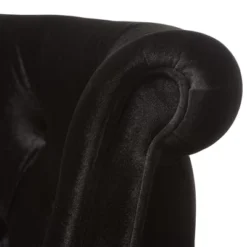 Flax Victorian Style Contemporary Velvet Fabric Upholstered 2 Seater Loveseat Black - Baxton Studio -Urban Dwell Gear Outlet Store GUEST 031c8944 4a0d 4f55 90b9 c74663e618ba