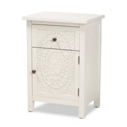 Lambert Wood 1 Drawer Nightstand White - Baxton Studio -Urban Dwell Gear Outlet Store GUEST 03bec3ed 1892 4427 bc5e be539eafbe19