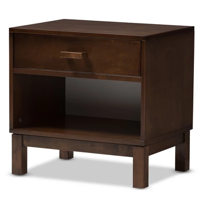 Deirdre Modern And Contemporary Wood 1 Drawer Nightstand - Baxton Studio 10 Deirdre Modern And Contemporary Wood 1 Drawer Nightstand - Baxton Studio - Image 10