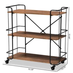 Neal Metal And Wood Kitchen Serving Cart Walnut/Black - Baxton Studio -Urban Dwell Gear Outlet Store GUEST 053b7722 1b1c 4256 ae03 04b574cb0616