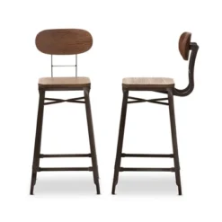 Set Of 2 Varek Bamboo And Rust Finished Steel Stackable Counter Height Barstools Brown - Baxton Studio -Urban Dwell Gear Outlet Store GUEST 066f12f0 e8d4 4c65 b19c a58a97852c4c