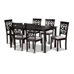 7pc Dallas Fabric Upholstered And Wood Dining Set - Baxton Studio -Urban Dwell Gear Outlet Store GUEST 06cb6cc9 2277 4380 9cdb d3a8b5c4e195