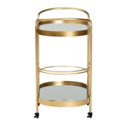 Kamal Glam Brushed Metal And Mirrored Glass 2 Tier Mobile Wine Bar Cart Gold - Baxton Studio -Urban Dwell Gear Outlet Store GUEST 06d671cf b6ac 4fe7 a60f 6a94ab47a474