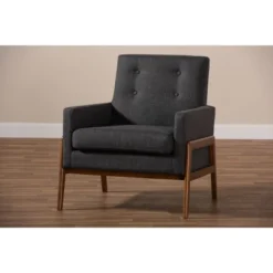 Perris Fabric Upholstered Walnut Wood Lounge Chair - Baxton Studio 16 Perris Fabric Upholstered Walnut Wood Lounge Chair - Baxton Studio -Urban Dwell Gear Outlet Store GUEST 071367cd 2a5b 4548 bfd3 14635249dc73