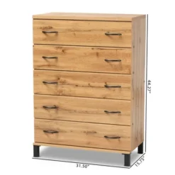 Maison Wood 5 Drawer Storage Chest Oak Brown - Baxton Studio -Urban Dwell Gear Outlet Store GUEST 07f4b026 5c84 46cd 84f9 8a5cf54cfd63