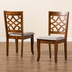 2pc Mael Fabric Upholstered And Wood Dining Chair Set Gray/Brown - Baxton Studio 11 2pc Mael Fabric Upholstered And Wood Dining Chair Set Gray/Brown - Baxton Studio -Urban Dwell Gear Outlet Store GUEST 0889f037 f69f 49c3 a292 d1deb1495877