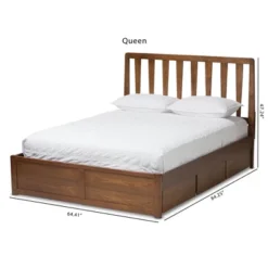 Queen Raurey Modern And Contemporary Walnut Finished Storage Platform Bed Brown - Baxton Studio -Urban Dwell Gear Outlet Store GUEST 08dffa65 d4a8 4bd2 8e1d 83b3cfb64867