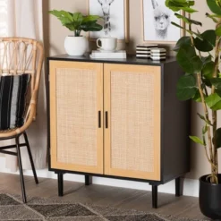 Maureen Wood And Rattan 2 Door Storage Cabinet Espresso/Natural Brown - Baxton Studio 11 Maureen Wood And Rattan 2 Door Storage Cabinet Espresso/Natural Brown - Baxton Studio -Urban Dwell Gear Outlet Store GUEST 0925b722 09e5 4351 b88f 0470d675070b