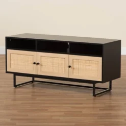 Declan Wood And Natural Rattan 3 Door TV Stand Espresso Brown/Black - Baxton Studio 15 Declan Wood And Natural Rattan 3 Door TV Stand Espresso Brown/Black - Baxton Studio -Urban Dwell Gear Outlet Store GUEST 096d4c73 3ab7 413b 9601 5b16dd7ebe1a