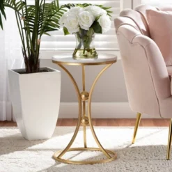 Tarmon Metal End Table With Marble Tabletop Gold - Baxton Studio 11 Tarmon Metal End Table With Marble Tabletop Gold - Baxton Studio -Urban Dwell Gear Outlet Store GUEST 09b8ff08 5978 443b b426 a99bbf77c758