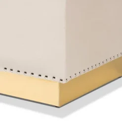Powell Velvet Fabric Upholstered And PU Leather Ottoman Gold - Baxton Studio -Urban Dwell Gear Outlet Store GUEST 09f9d93f f5a4 4a0a 8695 bb947b77c714