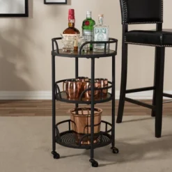 Bristol Rustic Industrial Style Metal And Wood Mobile Serving Cart - Brown - Baxton Studio -Urban Dwell Gear Outlet Store GUEST 0aad27e4 5639 46cc 89fb cdbdc93c56f8