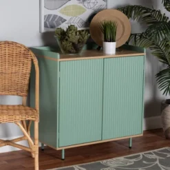 Tavita Two-Tone Wood 2 Door Sideboard Buffet Oak Brown/Mint Green - Baxton Studio -Urban Dwell Gear Outlet Store GUEST 0b23e8e7 da7e 4182 87cd 5fecf68be3b8