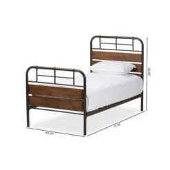 Twin Monoco Rustic Industrial Finished Metal Wood Platform Bed Brown - Baxton Studio -Urban Dwell Gear Outlet Store GUEST 0b3cf7b9 487e 46ed bcd5 8a84295485a7