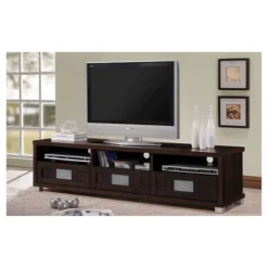 Gerhardine Wood 3 Drawer TV Stand For TVs Up To 62" Dark Brown - Baxton Studio -Urban Dwell Gear Outlet Store GUEST 0b659aca 3bf9 4d9d b6a8 2512655c4895