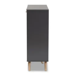 Kelson Wood 3 Door Cabinet Dark Gray/Gold - Baxton Studio -Urban Dwell Gear Outlet Store GUEST 0c4a5810 0c35 48f7 9c52 9fdd6006120e