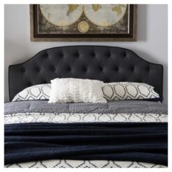 Queen Windsor Modern And Contemporary Fabric Upholstered Scalloped Buttoned Headboard Dark Gray - Baxton Studio -Urban Dwell Gear Outlet Store GUEST 0ce8595a a18d 4c7b b2e6 d54f28b3ea15