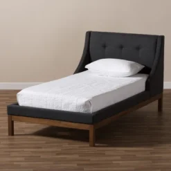 Louvain Modern And Contemporary Fabric Upholstered Walnut - Finished Platform Bed Dark Gray - Baxton Studio 14 Louvain Modern And Contemporary Fabric Upholstered Walnut - Finished Platform Bed Dark Gray - Baxton Studio -Urban Dwell Gear Outlet Store GUEST 0cfa07bb c2e8 41ca aa2f 24ffb07ea9ac