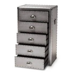 5 Drawer Davet Metal Accent Chest Silver - Baxton Studio -Urban Dwell Gear Outlet Store GUEST 0df383d4 1d1f 48b0 9ff3 a7c926ac7701