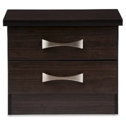 Colburn Modern And Contemporary 2 - Drawer Wood Storage Nightstand Bedside Table - Dark Brown Finish - Baxton Studio
