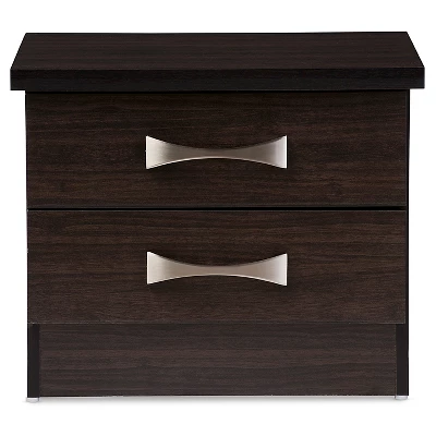 Colburn Modern And Contemporary 2 - Drawer Wood Storage Nightstand Bedside Table - Dark Brown Finish - Baxton Studio 1 Colburn Modern And Contemporary 2 - Drawer Wood Storage Nightstand Bedside Table - Dark Brown Finish - Baxton Studio