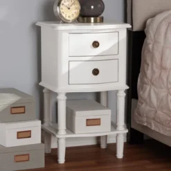 Audrey Finished 2 Drawer Nightstand White - Baxton Studio -Urban Dwell Gear Outlet Store GUEST 0e83a170 2c2f 4554 99eb 6c404460c79d