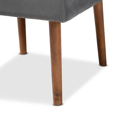 Alvis Velvet Upholstered And Wood Dining Chair - Baxton Studio 6 Alvis Velvet Upholstered And Wood Dining Chair - Baxton Studio - Image 6