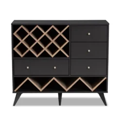 Baxton Studio Savino And Oak Finished Wood Wine Cabinet Gray/Brown - BaxtonStudio -Urban Dwell Gear Outlet Store GUEST 1071ccb3 690c 40bc a5a9 1d40cc916542