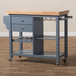 Sunderland Coastal And Farmhouse Natural Wood Kitchen Cart Gray, Light Brown - Baxton Studio 18 Sunderland Coastal And Farmhouse Natural Wood Kitchen Cart Gray, Light Brown - Baxton Studio -Urban Dwell Gear Outlet Store GUEST 11235e9f a985 49cf aa22 a6585c98f68c