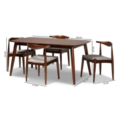 5pc Aeron Wood Dining Set Light Gray/Walnut - Baxton Studio 11 5pc Aeron Wood Dining Set Light Gray/Walnut - Baxton Studio -Urban Dwell Gear Outlet Store GUEST 116385ec 8892 43ea b535 2d72d5b0e34f