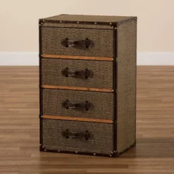 Owen Fabric Upholstered 4 Drawer Accent Storage Cabinet Brown - Baxton Studio -Urban Dwell Gear Outlet Store GUEST 117e482d 8594 4cb3 b51a aca5d43497e8