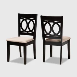 2pc Lenoir Upholstered Wood Dining Chair Set - Baxton Studio -Urban Dwell Gear Outlet Store GUEST 11a49605 1e96 4d34 a078 2cee67a9134d
