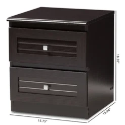 Carine Modern And Contemporary Finished 2 Drawer Nightstand Dark Brown - Baxton Studio -Urban Dwell Gear Outlet Store GUEST 1250a6d0 fd27 4976 b5a0 aff76919dc8a