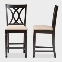 2pc Reneau Finished Wood Counter Height Pub Chairs - Baxton Studio -Urban Dwell Gear Outlet Store GUEST 12af6a3d bad4 48cd baa8 21c78c040504