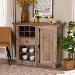 1 Door Albert Farmhouse Rustic Wood Dining Room Sideboard Buffet Oak Brown - Baxton Studio -Urban Dwell Gear Outlet Store GUEST 12bc3935 3b65 49c0 acc8 1470ef4b00b6