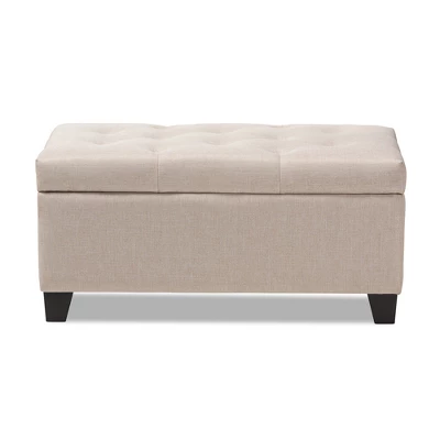 Michaela Modern And Contemporary Fabric Upholstered Storage Ottoman - Baxton Studio 2 Michaela Modern And Contemporary Fabric Upholstered Storage Ottoman - Baxton Studio - Image 2