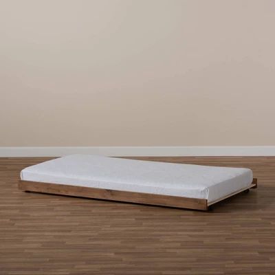 Twin Veles Trundle Bed Ash Walnut - Baxton Studio 4 Twin Veles Trundle Bed Ash Walnut - Baxton Studio - Image 4