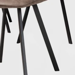 Set Of 4 Filicia Imitation Leather Upholstered Metal Dining Chairs Gray/Brown - Baxton Studio -Urban Dwell Gear Outlet Store GUEST 137754ba 3e37 4c41 821e a2f5e2d669de