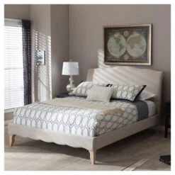 Fannie French Classic Modern Style Linen Fabric Platform Bed - Full - Baxton Studio -Urban Dwell Gear Outlet Store GUEST 14fbabb7 854e 43aa 9e8a 5988aa561ce5