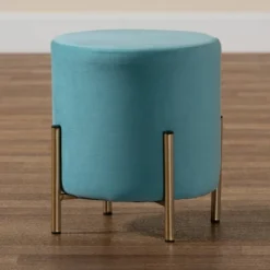 Thurman Velvet Metal Ottoman - Baxton Studio -Urban Dwell Gear Outlet Store GUEST 1529e945 0e22 4dcc 8ce0 c71c4dabbe44