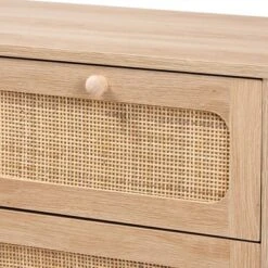 Elsbeth Wood And Natural Rattan 5 Drawer Storage Cabinet Oak Brown/Natural Brown - Baxton Studio -Urban Dwell Gear Outlet Store GUEST 162e6556 902e 471f b8d5 8c553870fb85